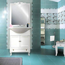Shop Chic Arredo bagno in legno bianco per piccoli ambienti con lavabo 75 cm