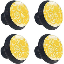 Limone Frutta Tropicale Modello Giallo Pomelli per Porta Set di 4 Pomelli per Mobili Manopole per Cassetti Cucina Armadio Vetro