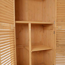 Outsunny Capanno per Attrezzi e Utensili da Giardino con 4 Scompartimenti in Legno di Abete Impermeabile 87x46.5x160cm