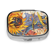 Scatola quadrata per pillole per medicina, estate sole, alla moda, organizer per pillole da viaggio, per integratori di vitamine