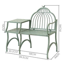 Panca da giardino per terrazza da 37 pollici, Poltrona lounge per balcone da esterno con struttura in ferro, braccioli e schienale, Per terrazzo giardino soggiorno ingresso passaggio veranda panchin