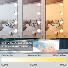 HFFFHA Specchio cosmetico con luci a LED Specchio per Trucco Specchio cosmetico 3 luci dimmerabili per Tavolo da Trucco (14 luci a LED)