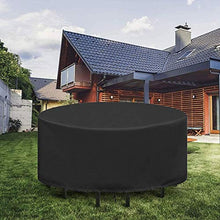 HAOHUI Copertura per Mobili da Giardino, Impermeabile Anti-UV Resistente Antistrappo Tessuto Oxford Copertura Rotonda per Tavolo da Giardino, per Mobili da Giardino