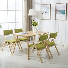 Chair QL Sedia Pieghevole in Legno Massello, Sedia Pranzo con Schienale Imbottito, Sedia con Rivestimento Sfoderabile per La Pulizia