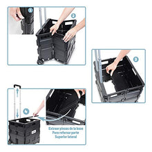 Aktive 82126 - Carrello per la spesa Trolley pieghevole nero
