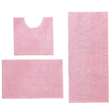 Set da bagno in due pezzi rettangolare a forma di U Tappetino da bagno Tappeto lavabile per il bagno(Pink)