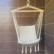 HI Suyi, poltrona da soffitto in macramè, amaca da appendere, con barra in legno, per interni esterni, camera da letto, cortile, portico
