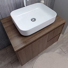 Kiamami Valentina MOBILE BAGNO SOTTOLAVABO CM 75 NOCE SCURO LAVABO E SPECCHIO | SIENA