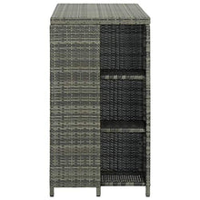 FAMIROSA Tavolo da Bar con Ripiani Grigio 120x60x110 cm in Polyrattan-3477