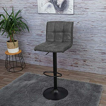 Mendler Set 2X sgabelli Lounge HWC-B13 Tessuto Effetto Scamosciato Grigio Scuro
