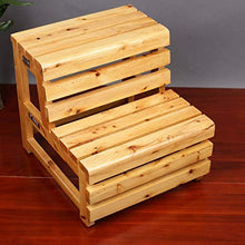 IAIZI Cedar Passo Sgabello in Legno Vasca da Bagno Sgabello a 3 Strati Pedale 3-Step Scala Scala a pioli Bovindo Scala Bagno Passo con Mat (Color : Wood Color)