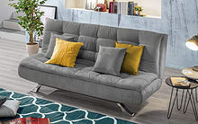 Divano 3 posti in tessuto lavabile grigio - 192 x 96 x 90 cm. trasformabile in letto una piazza e mezza