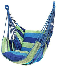 Jilibaba - Sedia a dondolo con 2 cuscini per interni e giardino, colore: Blu