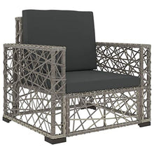SKM Set Divani da Giardino 10 pz con Cuscini in Polyrattan Grigio D