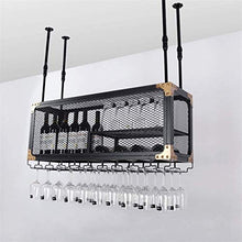 Leifeng Tower Classico Wine Rack Ferro Battuto Manufacturing Hanging Wine Rack Calice di Vino Rack creativi DoubleLayer Ornamenti Rack, Nero (Color : Black)