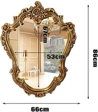 HFFFHA Specchio da toeletta a Forma di Specchio Europeo da Appendere - Specchio da Bagno - Specchio Decorativo - Specchio da Bagno Specchio da Trucco - Cornice in PU