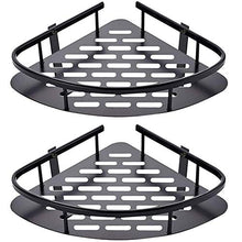 Haude - Set di 2 supporti da doccia angolari, per doccia, senza foro, in acciaio inossidabile, per bagno