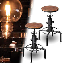 Wangkangyi 2 sgabelli da bar, design industriale, altezza regolabile, stile vintage, 34 x 34 x 60-80 cm