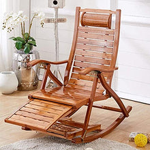 Sedia Lounge Sedia Regolabile Chaise Reclinabile Bamboo Sedia a Dondolo Pieghevole Pieghevole Sedia a Sdraio Portatile per Giardino Prato a Sdraio Backyard