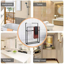 Y-only Porta Asciugamani a piantana Nero, Porta Asciugamano da Terra con 3 Braccia, Porta Asciugamano da Terra, Resistente, Robusto e Resistente alla ruggine black-65x20x110cm