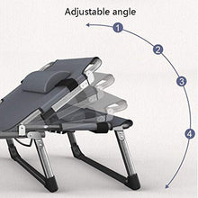 XUSHEN-HU Sedia Pieghevole Heavy Duty, Metal Grey Extra Largo Sdraio for Il Campeggio Esterno, 350kg