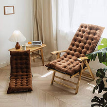 Schienale Alto Cuscino Copri Sdraio Morbido Chaise Lounger Cushionone-pezzo Cuscino Per Sedia Con Cravatte Tatami Dolore Dell'osso Codelare Patio Mobili Interna All'Aperto Marrone 125x50cm(49x20inch)