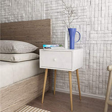 JFya Comodino, Mobile in Legno 1 Cassetto, Piedi E Maniglia in Legno Massello, Comodino Camera da Letto Contenitore (60 * 40 * 34 Cm) (Size : 60 * 40 * 34cm)