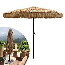 FWZJ 8.8Ft Hula Ombrello di Paglia Ombrellone da Spiaggia Stile Hawaiano 8 Costole, Colore Naturale （Senza Base）