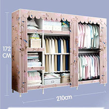 JFFFFWI Armadio di stoccaggio Armadio Guardaroba 210 * 172 * 45cm Armadio Semplice (Armatura: D)