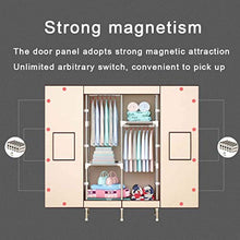 ZKHD Armadio in Stoffa Semplice Grigio E Bianco, Armadio Pieghevole Multifunzionale Porta Porta, Armadio A Casa Assemblato Armadio,86 * 45 * 170cm