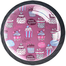 Cupcakes dolci carini Pomelli per Porta Set di 4 Pomelli per Mobili Manopole per Cassetti Cucina Armadio Vetro