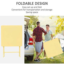 Set Tavolo e 2 Sedie Pieghevoli da Giardino in Metallo Giallo