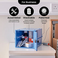 Lockabox One™ | Contenitore con serratura compatto e igienico per alimenti, medicinali e sicurezza della casa (Medi Blue)