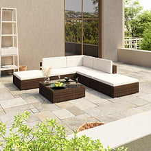 vidaXL Set Divano da Giardino 15 pz in Polyrattan Marrone Sofa con Cuscini