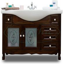 MOBILE DA BAGNO CLASSICO NOCE CON LAVABO 105 CM