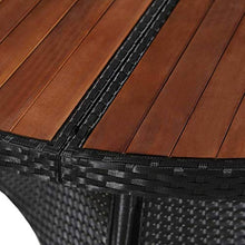 FAMIROSA Tavolo da Giardino 115x74 cm in Polyrattan e Massello di Acacia
