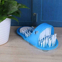 Di sicurezza a Pedale Doccia Scrubber Cleaner Massager Spa Esfoliante Rondella di Lavaggio Pantofola (blue)