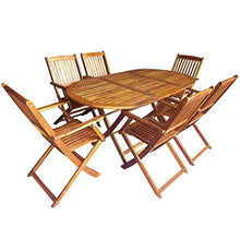 Cikonielf Set da Pranzo Pieghevole da 7 Pezzi in Legno massello di Acacia