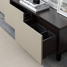 BESTÅ combinazione di cassetti 180x40x48 cm nero-marrone/Selsviken lucido/beige