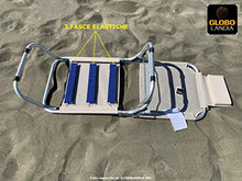 GLOBOLANDIA Spiaggina a 3 Posizioni in Alluminio e Textilene Ecru 685974 con Cuscino, 3 Cinghie Elastiche