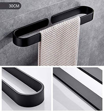 YunNasi Portasciugamani senza foratura per WC e bagno, 30 cm/40 cm/50 cm (30 cm, nero)