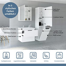Planetmöbel Set completo di mobili da bagno con lavabo e mobile alto, colore bianco