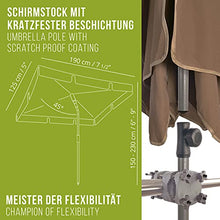 Set 4smile - Parasole per balcone SunnyShade, clip ombrellone per ringhiera del balcone SunnyGuy - Ombrellone UV 50+ rettangolare, 200x125cm