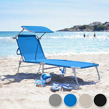 TecTake Set 2X Lettino a Sdraio per Prendere Il Sole con L'ombrello Parasole 190cm Arredamento da Giardino Grigio