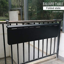 LWZ Tavolo da Esterno Pieghevole per Esterni, ringhiera Regolabile per Balcone, per Patio, Giardino, terrazza, Nero/Bianco