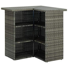 FAMIROSA Tavolo da Bar ad Angolo Grigio 100x50x105 cm in Polyrattan