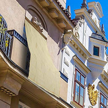 BAKAJI Tenda da Sole Telo Parasole in HDPE Resistente Protezione UV 90% per Balcone e Veranda con Anelli di Aggancio Beige (280 x 295 cm)