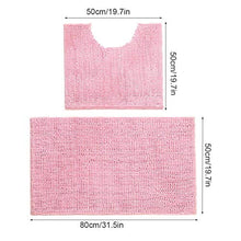 Set da bagno rettangolare in due pezzi a forma di U Tappetino da bagno lavabile in moquette per bagno per la casa(Pink)