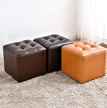 Mobili per la casa e Giardino Sgabello Square Makeup丨Pouf Singolo Imbottito in Ecopelle Poggiapiedi imbottito丨Panca Scarpa Change-36x36x33cm, Marrone Scuro Ottomani da Cucina