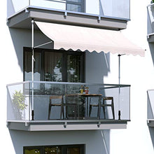paramondo Tenda da Sole per Balcone Jam, 1,95 x 1,50 m, Telaio Bianco, Tessuto a Tinta Unita, Crema